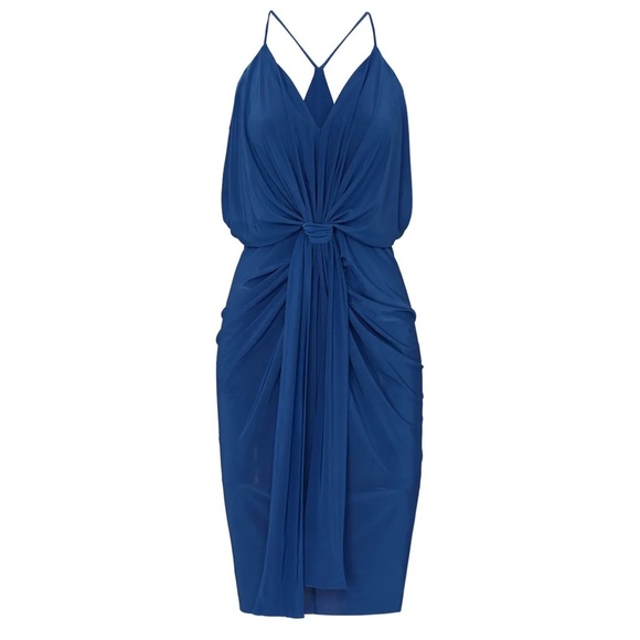 T-Bags Los Angeles Draped Midnight Blue Cocktail Dress Misa size Small - Picture 1 of 10